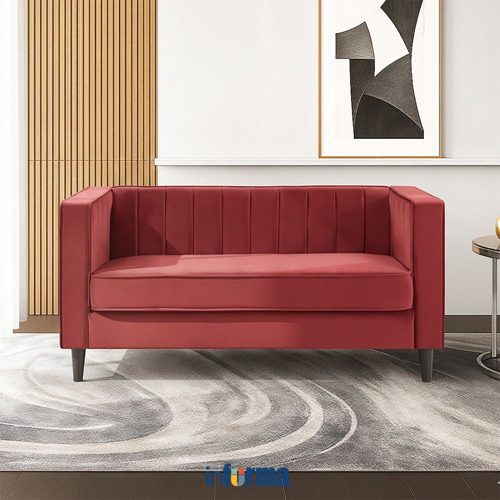 Informa Beca Sofa Fabric 2 Seater - Merah Sofa Ruang Tamu Sofa Minimalis Kursi Sofa Kursi Ruang Tamu