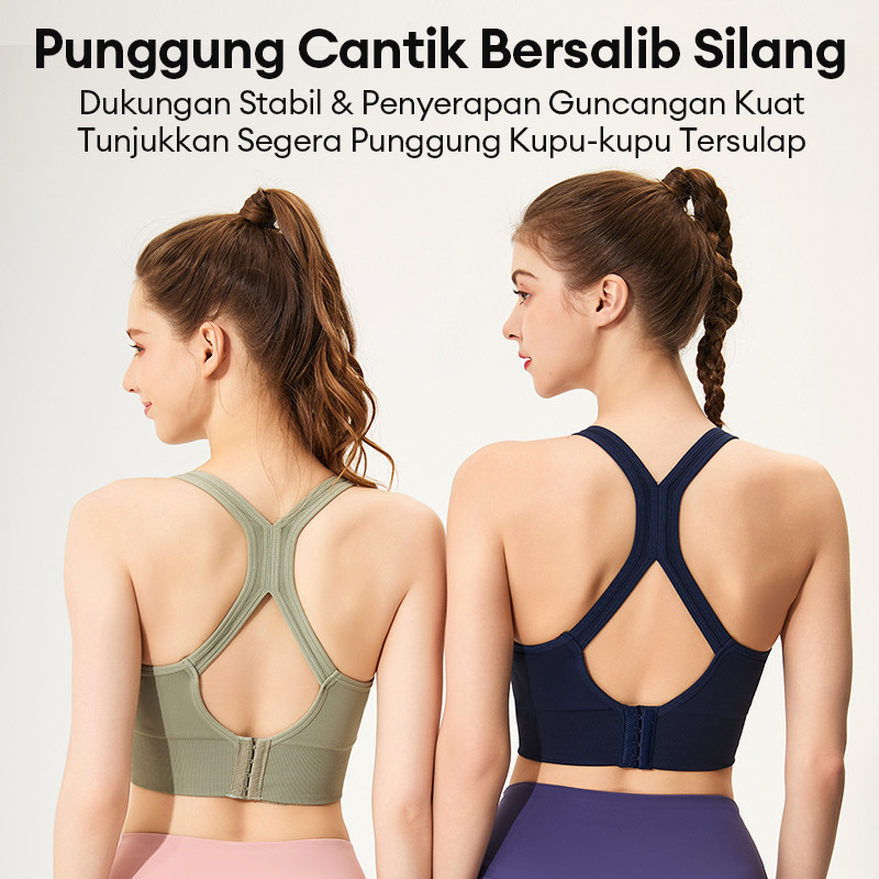 favorit 2pcs sport bra tanpa kawat sport bh gym bra sport bra olahraga wanita yoga dan sehari hari