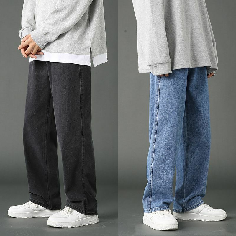 PROMO Celana Jeans Pria Washed Losse Straight Gombrong Komprang Skena Korean Style Baggy Pants Jins 