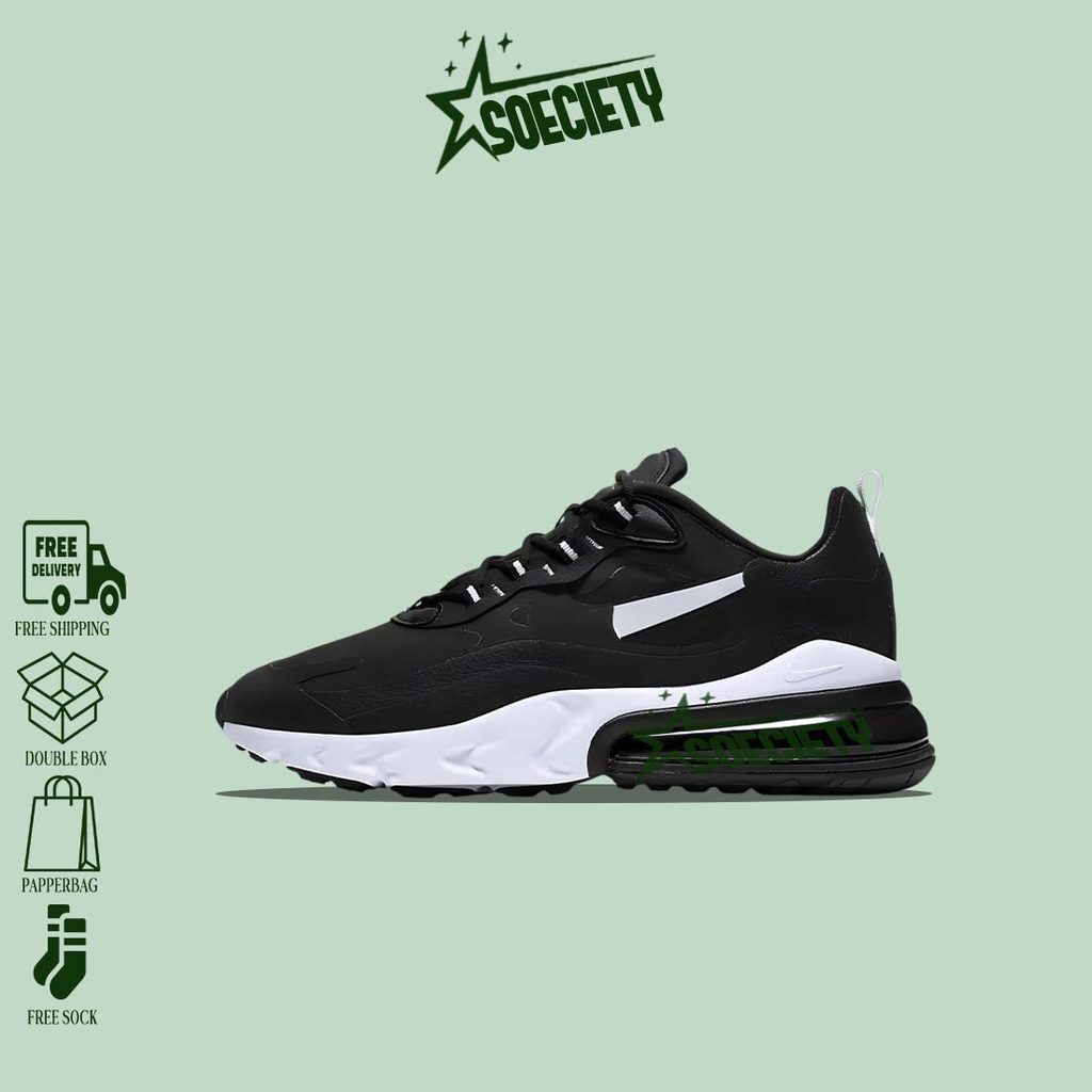 Sepatu Sneakers Nike Air Max 270 React Black White BNIB Unisex