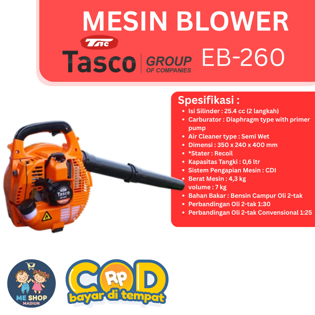 TASCO EB 260 / EB260 - MESIN BLOWER GENDONG BENSIN / ENGINE BLOWER ORI