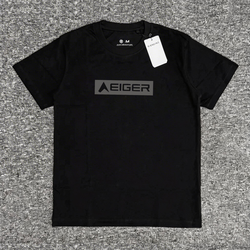 GIORDINO Baju Kaos Pria Letter Pattern Eiger Tshirt Oversize Atasan Kaos Pria Wanita Kaos Distro Ori