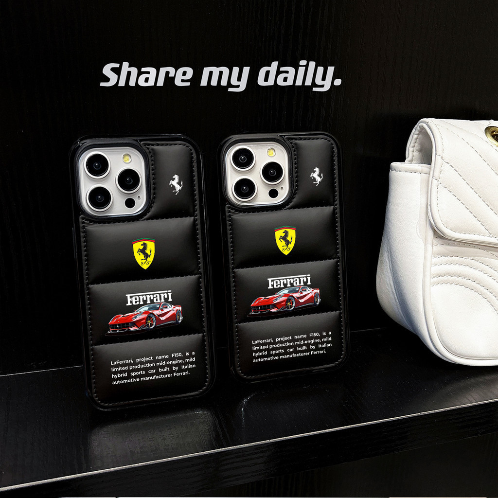 Casing Ponsel Hard Shell Jaket Down Label Hypercar Ferrari Porsche 911 Cocok Untuk IPhone17 17Air 17