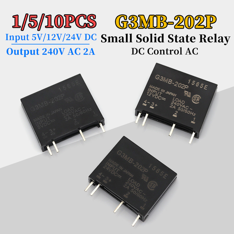 1/5/10Pcs Modul Relay G3MB-202P G3MB 202P DC-AC SSR Input 5V/12V/24V DC Output 240V AC 2A Modul Rela