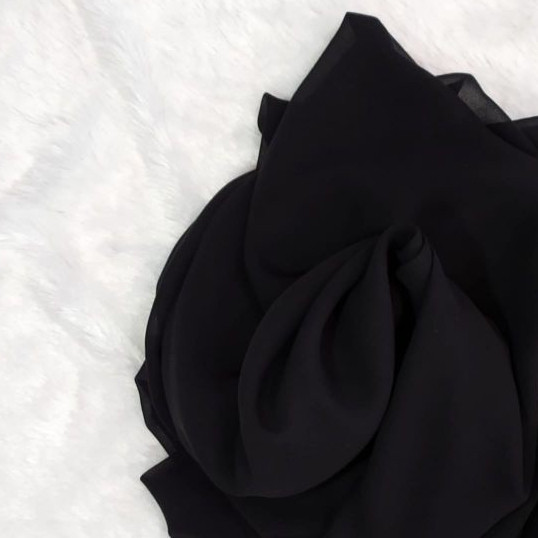 sifon silky arab jetblack, siffon silky arab jetblack, kain sifon silky jetblack premium plat kuning