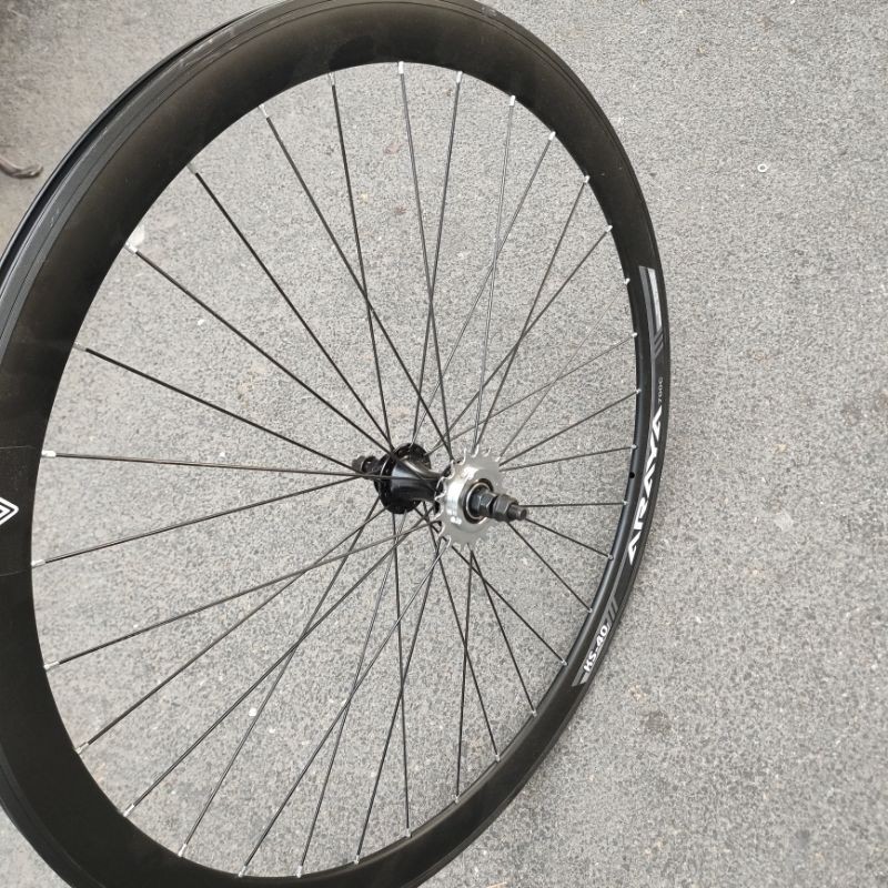 Paling dicari Termurah WHEELSET SEPEDA 700C 700 C FIXIE DOLTRAP BELAKANG ARAYA KS40 RODA JADI SIAP P