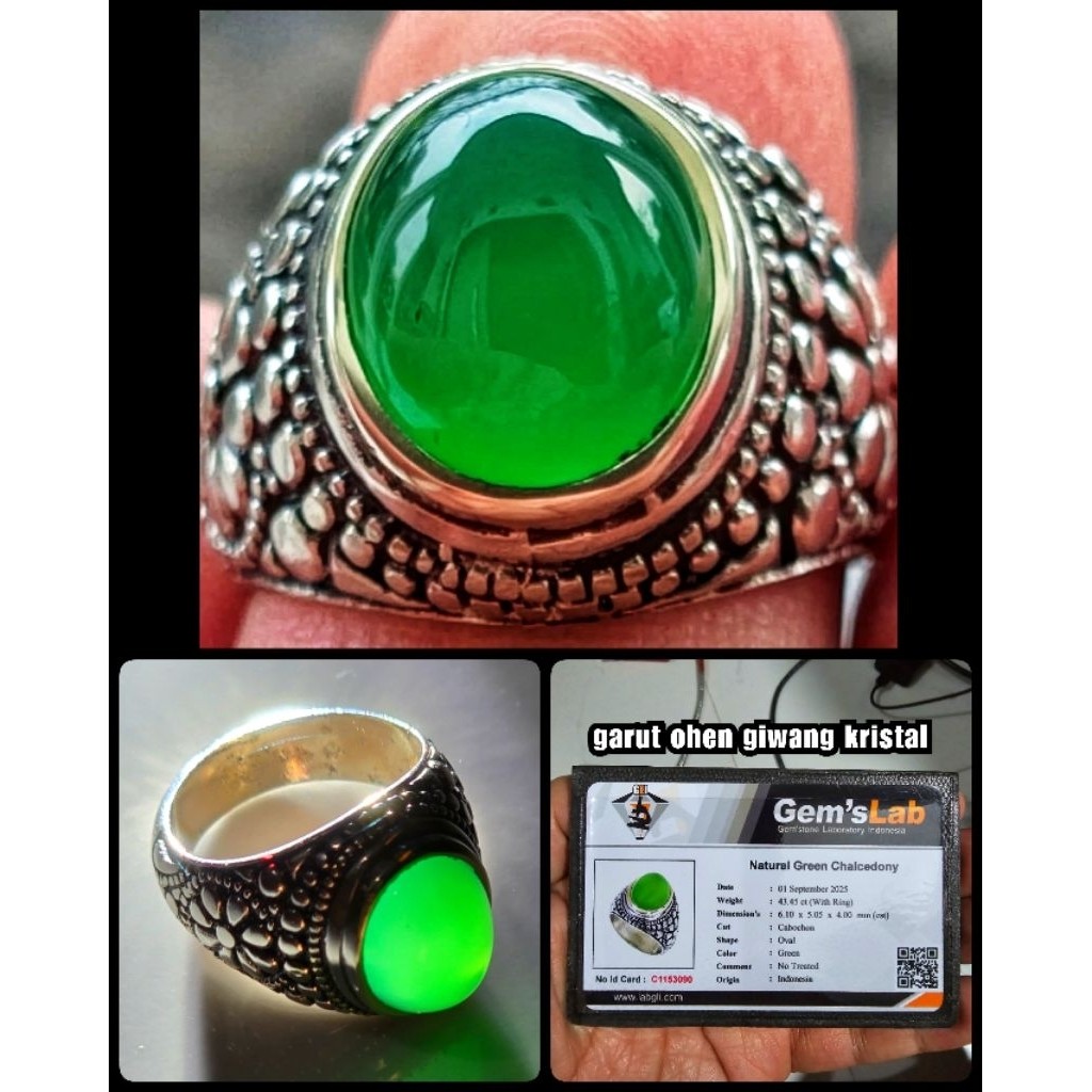 original batu ijo garut kristal bergiwang kelas kontes