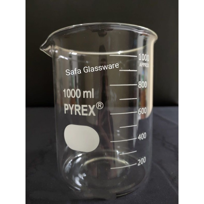 king Beaker Glass 1000ml / Gelas Kimia 1000ml Pyrex