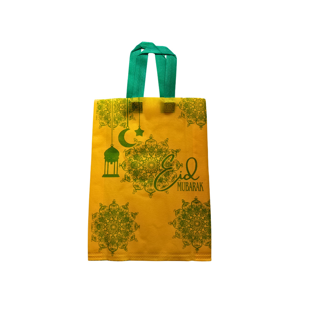 TAS Spunbond IDUL FITRI  30 x 40 x 8 / Goodie Bag Lebaran Idul Fitri uk 30x40x8 (KUNING X FUJI 30X40