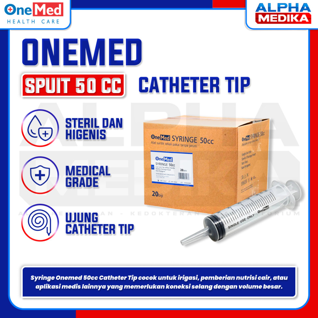 ONEMED - Spuit 50cc Onemed Catheter Tip / Spuit 50ml Onemed Lubang Tengah Ecer
