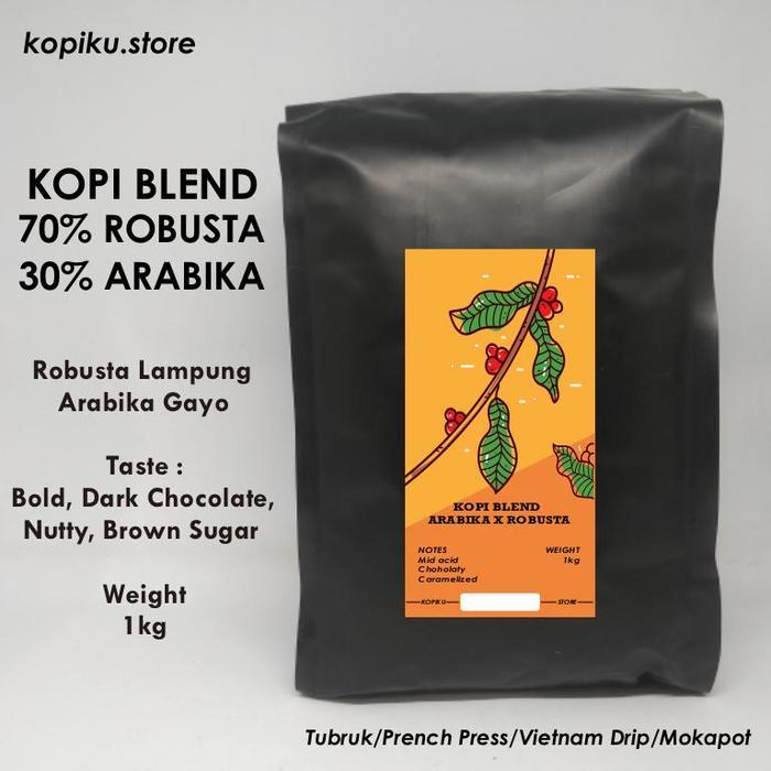 Kopi Blend 70% Robusta + 30% Arabika 1kg (Biji / Bubuk) - Biji Kopi