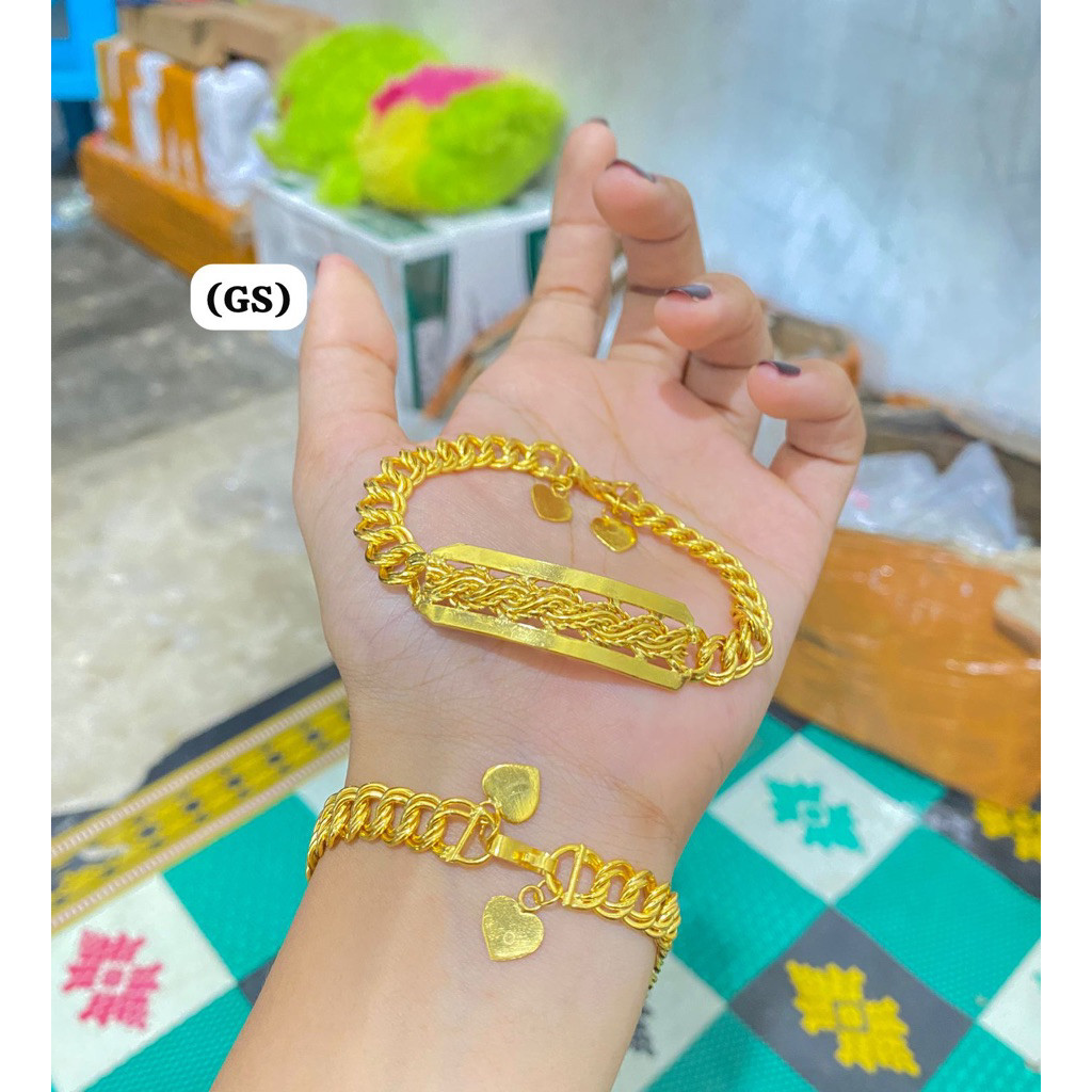 Gelang Koin 91 Emas Imitasi Anti Karat