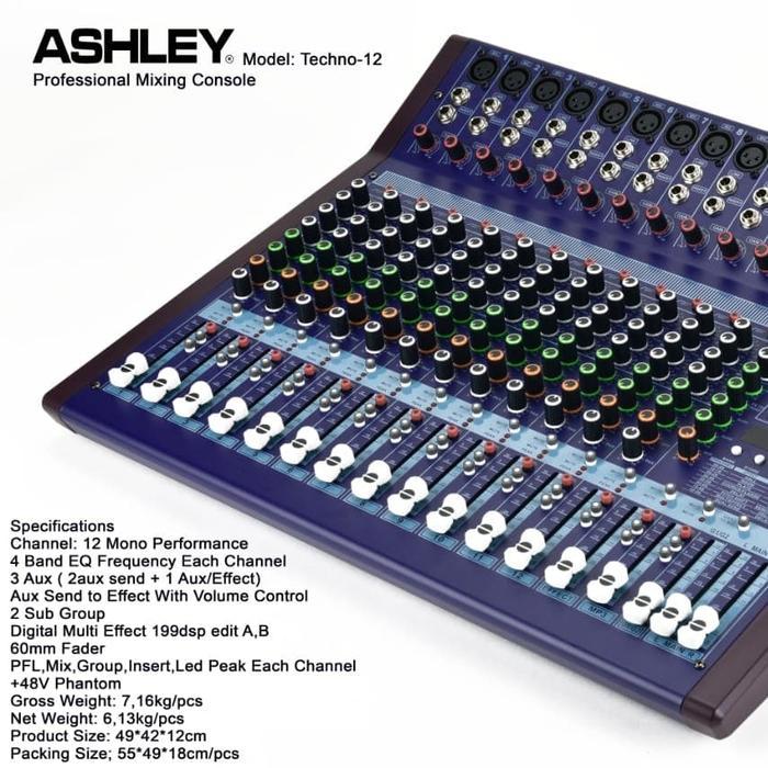 Mixer Ashley 12 Channel Techno-12 baru