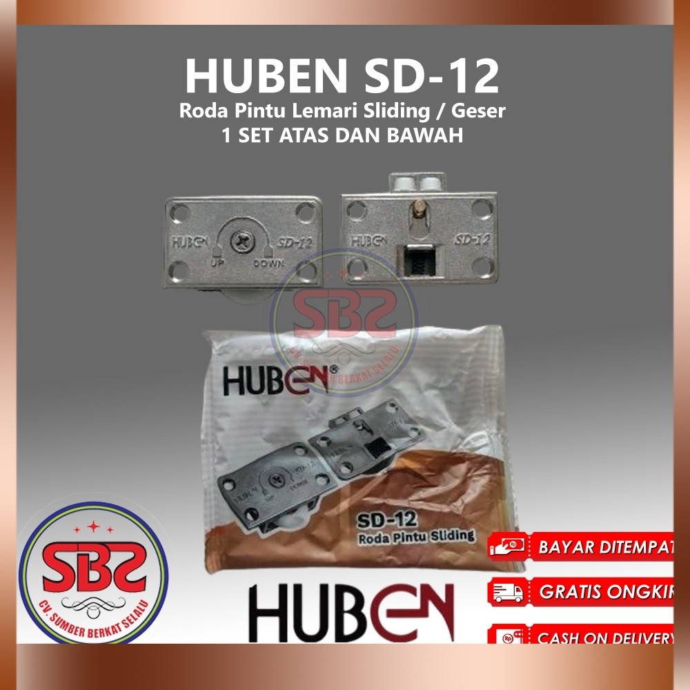 Roda Sliding SD12 SD-12 SD 12 Huben / Roda Sliding Rel Aluminium HUBEN SD02 U dan M / Roda SD12 - Ro