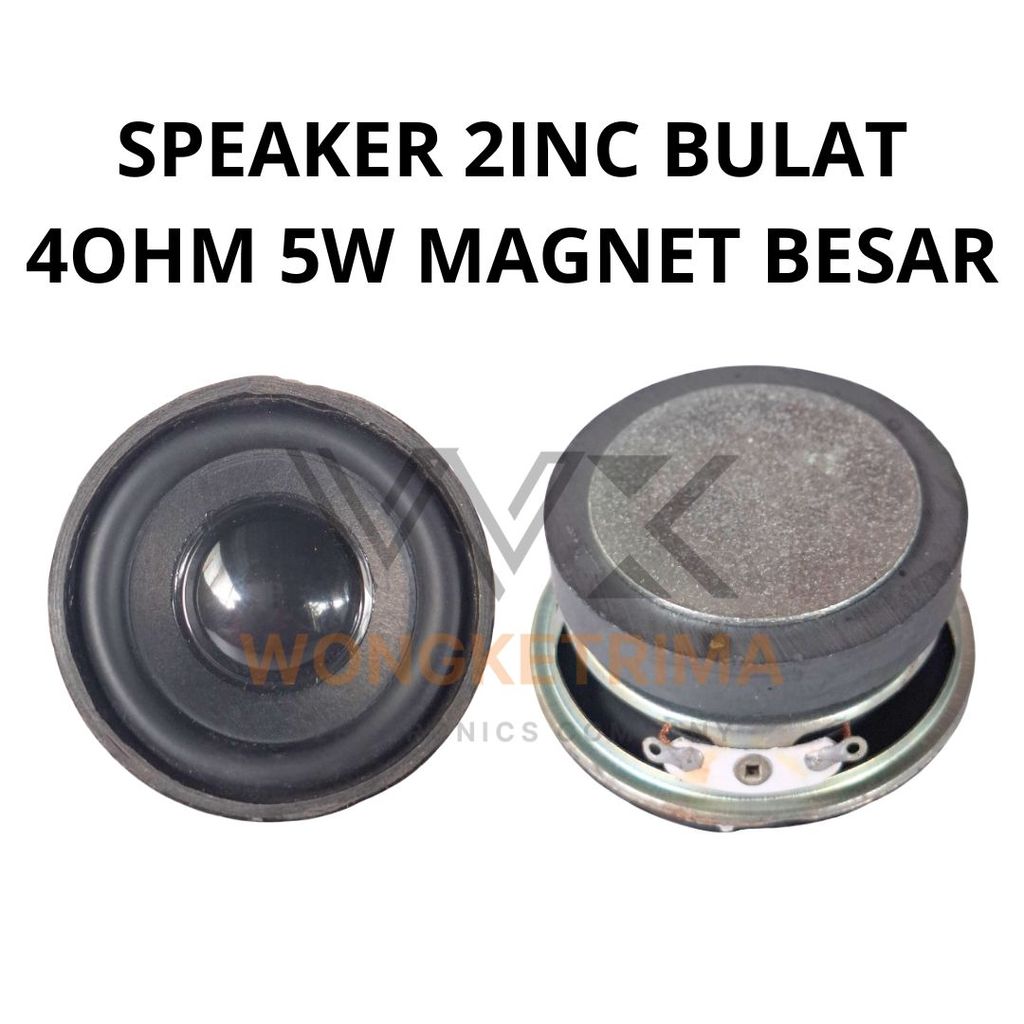 Speaker 2 Inch Bulat Woofer 4 Ohm 5W Polos Warna Hitam