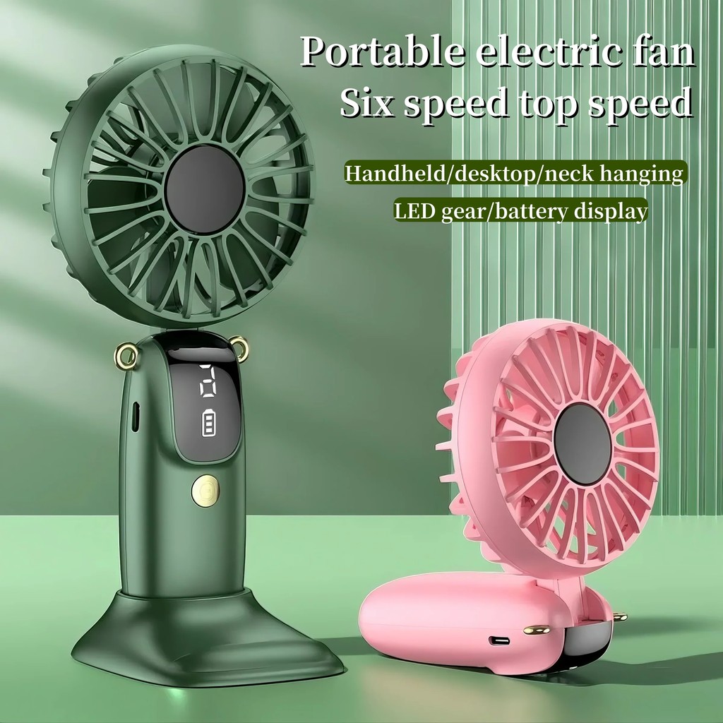 Mini portable handheld fan/neck hanging fan, foldable phone holder fan, USB rechargeable battery, wi