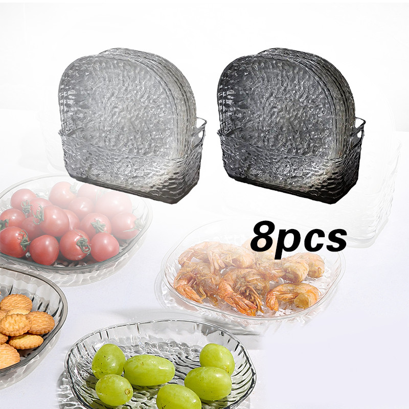 9Pcs/Set Piring Saji Akrilik / Piring Persegi / Piring Penyimpanan / Dish Plate