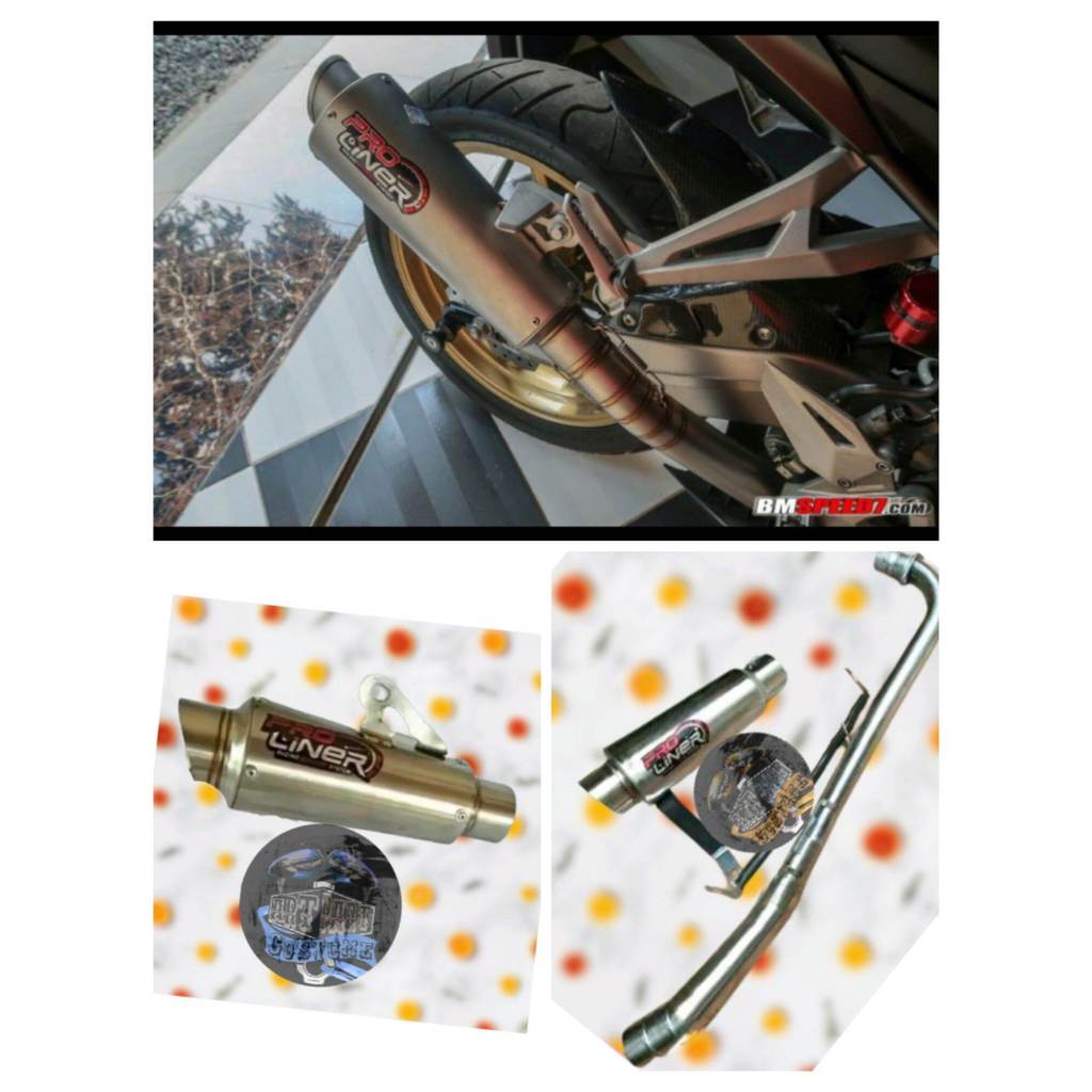 Knalpot Pro Liner Crome Bass Padat Motor Bebek