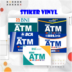 STIKER MINI ATM AGEN BRILINK, AGEN BNI, MITRA MANDIRI,BCA, BSI, BANK LAINNYA