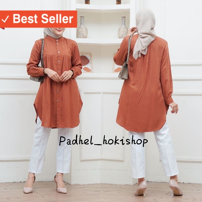 Fashion Muslim Tunik Wanita Keren Modern / Aluna Tunik / Baju Atasan Wanita Muslim Tunic basic polos