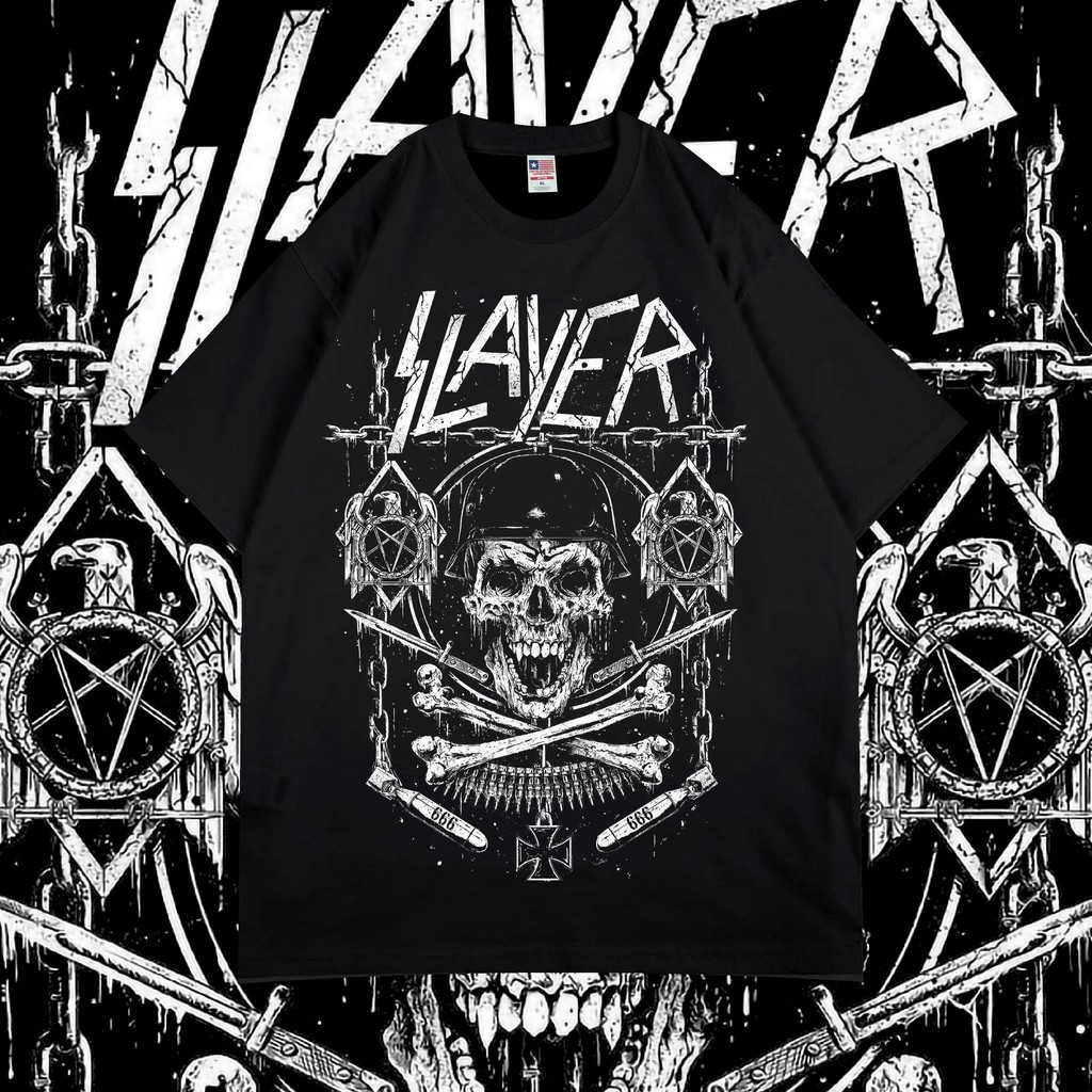 COD SLAYER WHITE VINTAGE BOOTLEG - PREMIUM KAOS BAND