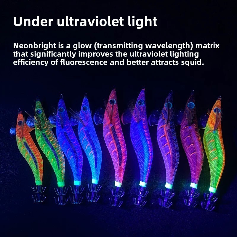 Japan YAMASHITA 3pcs/Set 3.5 Neonbright Wooden Shrimp EPI-OH LIVE Brisk Ultraviolet Reflective EGI J