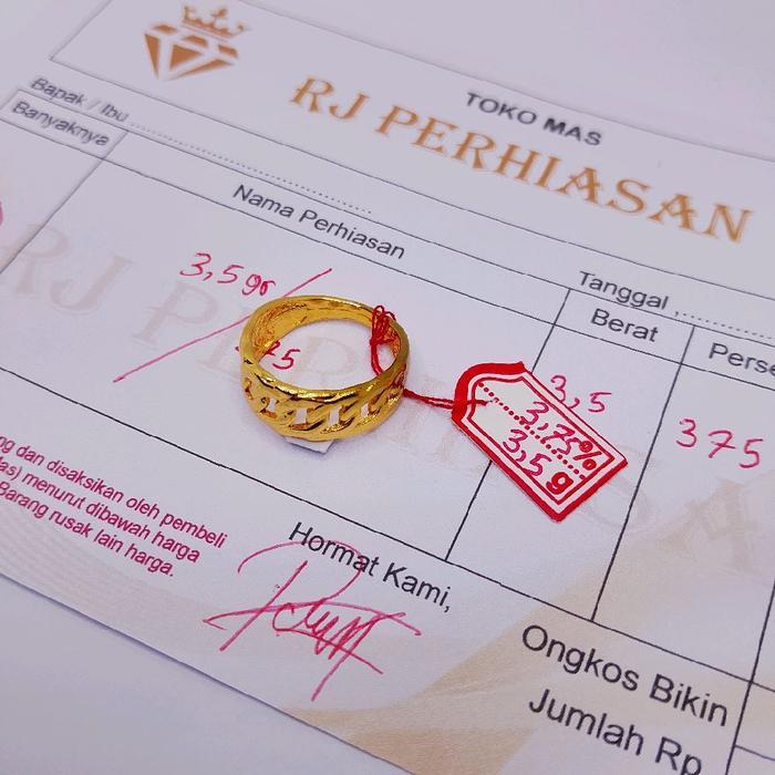 BEST DEALS CINCIN RANTAI EMAS MUDA PERHIASAN WANITA DEWASA BERAT 3,5GR ADA SURAT Rings - 6