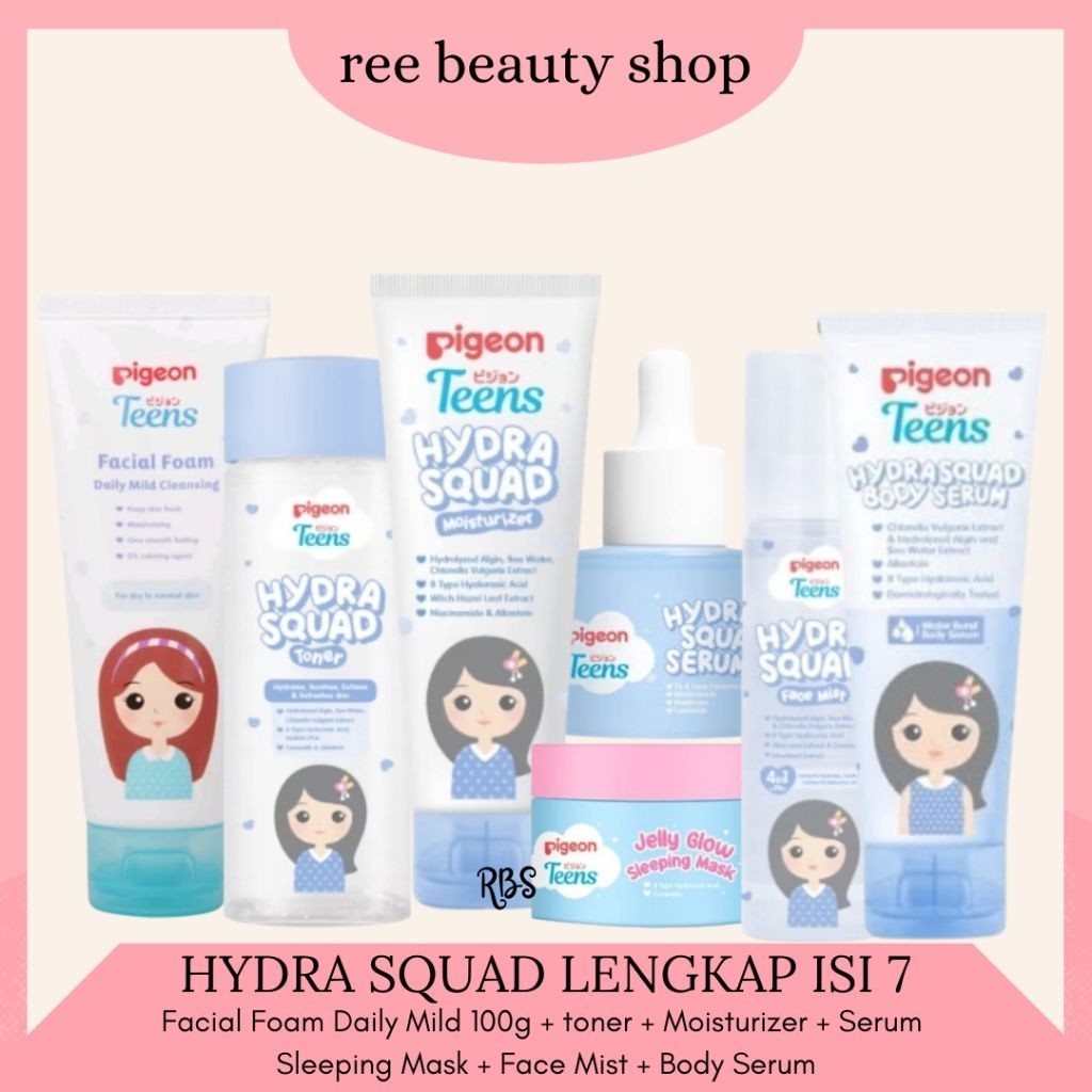 [HYDRA 7] PIGEON TEENS Hydra Squad Series Paket Lengkap Isi 7 Skincare Anak SD Remaja