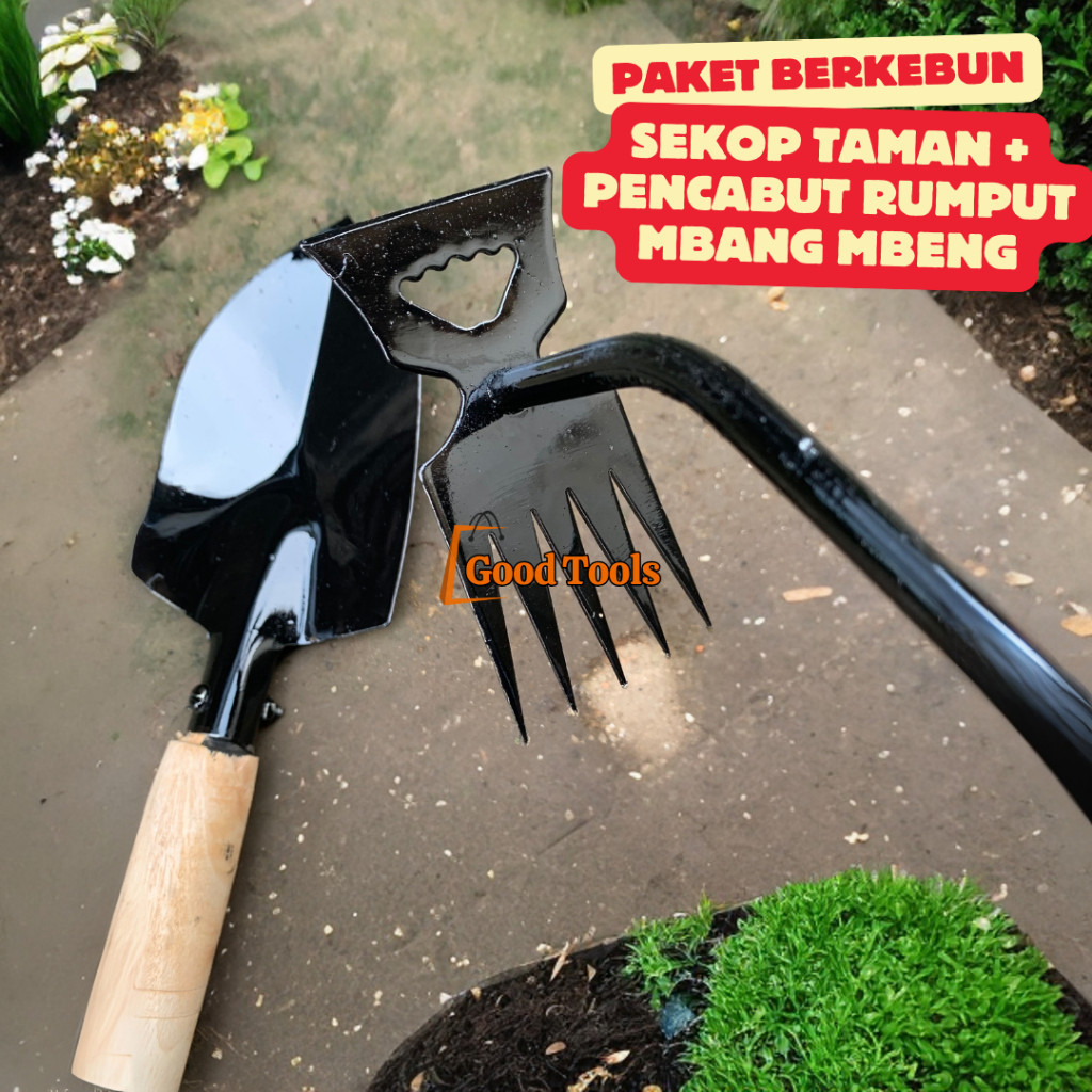 COD Premium Paket Berkebum isi 2 Pcs Cangkul Garuk Rumput - Alat Pembersih Gulma - Alat Pemotong Rum