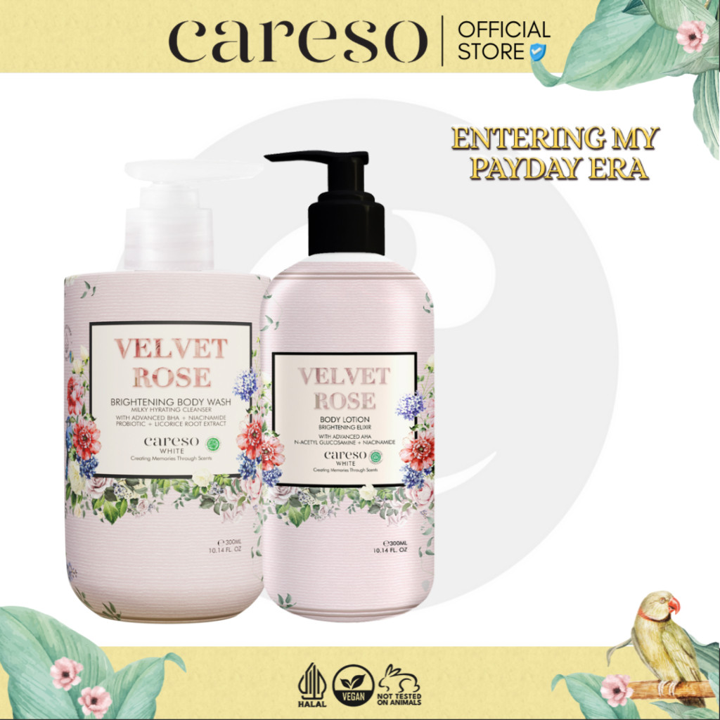 CARESO - Velvet Rose Bath Duo (Body Wash + Body Lotion)