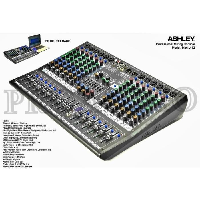 Mixer Audio Ashley 12 Channel Macro12 / Macro 12 Original Ashley