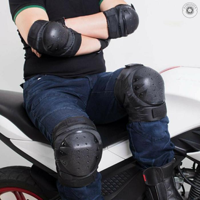 1 Pasang Deker Pelindung Lutut dan Siku untuk Sepeda MTB Motor - Deker Hitam, Alzise