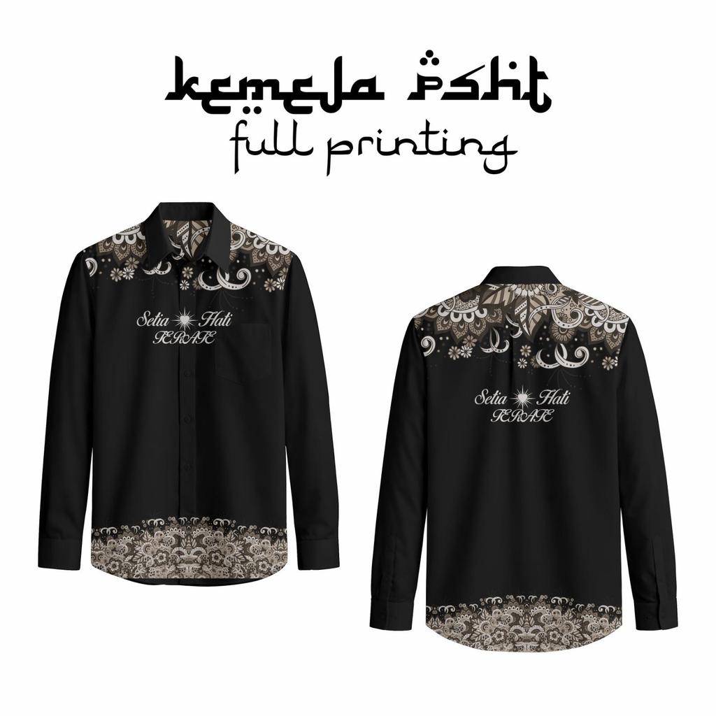 Kemeja Batik Printing PSHT Setia Hati Terate Motif Modern Pria Lengan Panjang Pendek By IPSI YZ20 ZZ