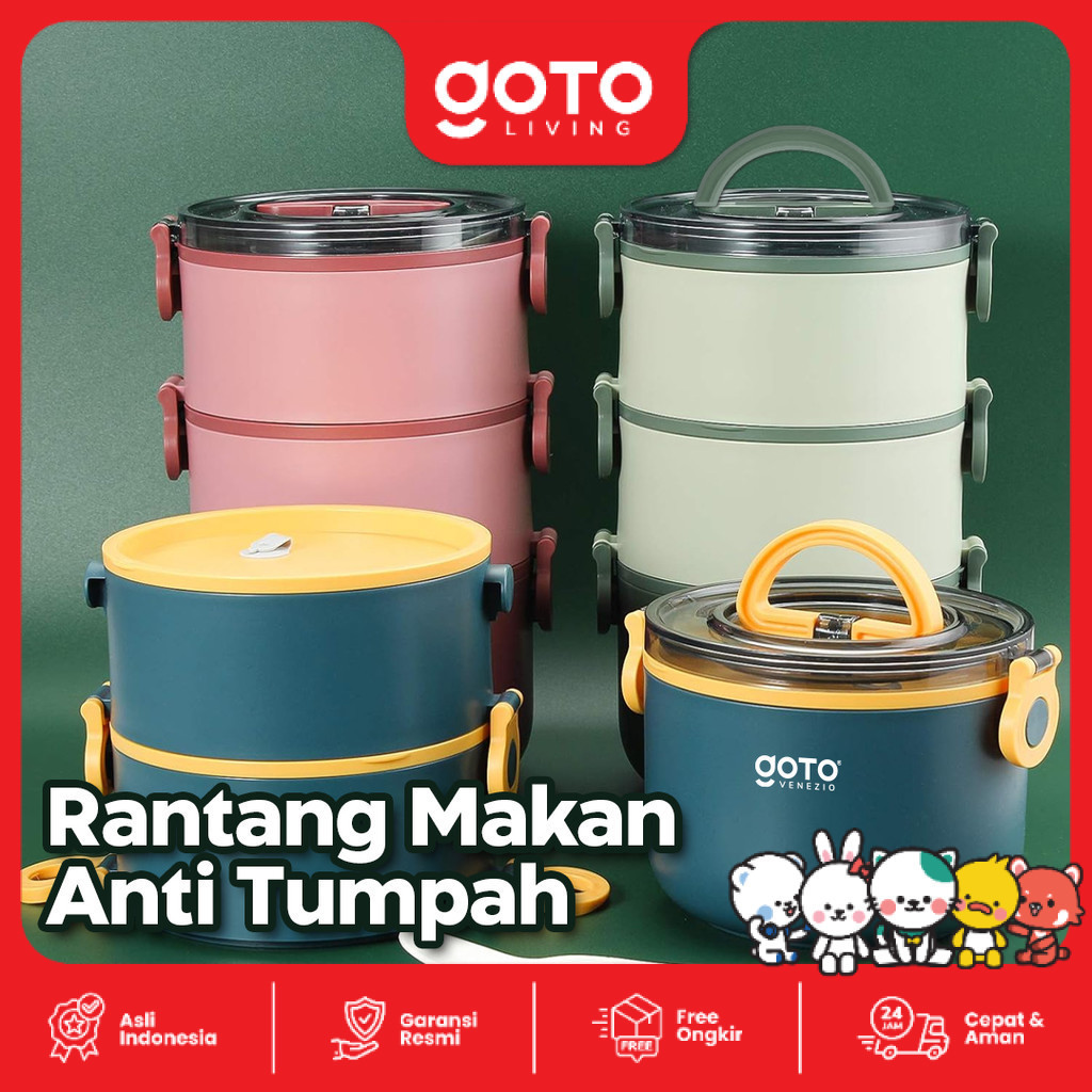 SWN - Kotak Makan Bekal Anti Tumpah Lunch Box Set Rantang Susun