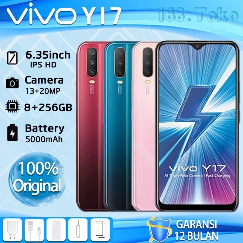 HP VIVO Y17 8+256GB Ponsel pintar 4G LTE Segel baru Garansi pemasok 12 bulan original 100%