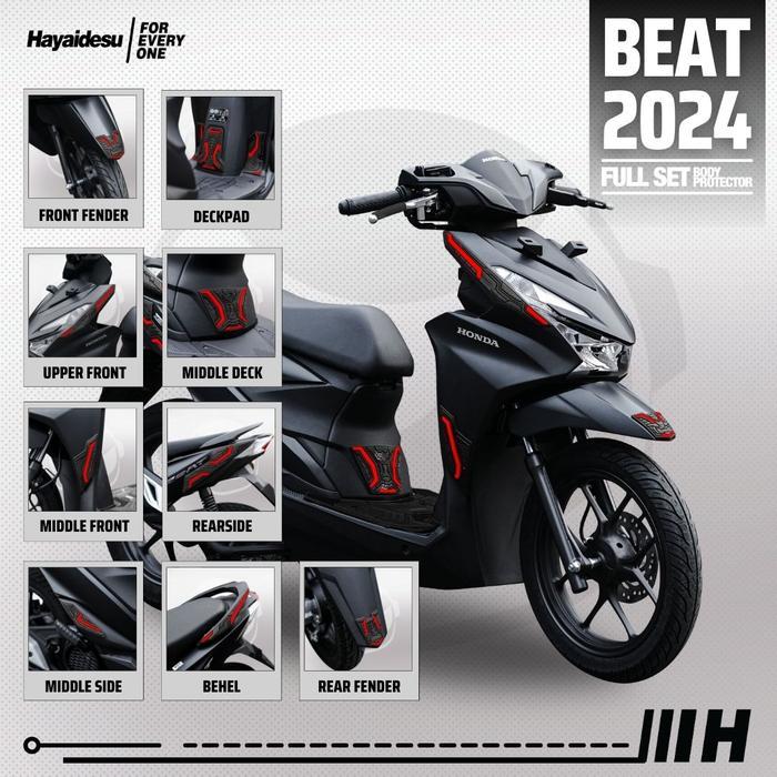 Hayaidesu Body Protector Beat 2024-2025 Full Set Cover - MERAH