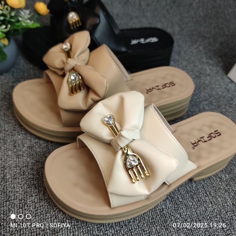 SOFIYA ORI 6990 41 SANDAL SENDAL WEDGES WANITA IMPORT SANDAL SLOP WANITA SANTAI SANDAL HAK  5CM