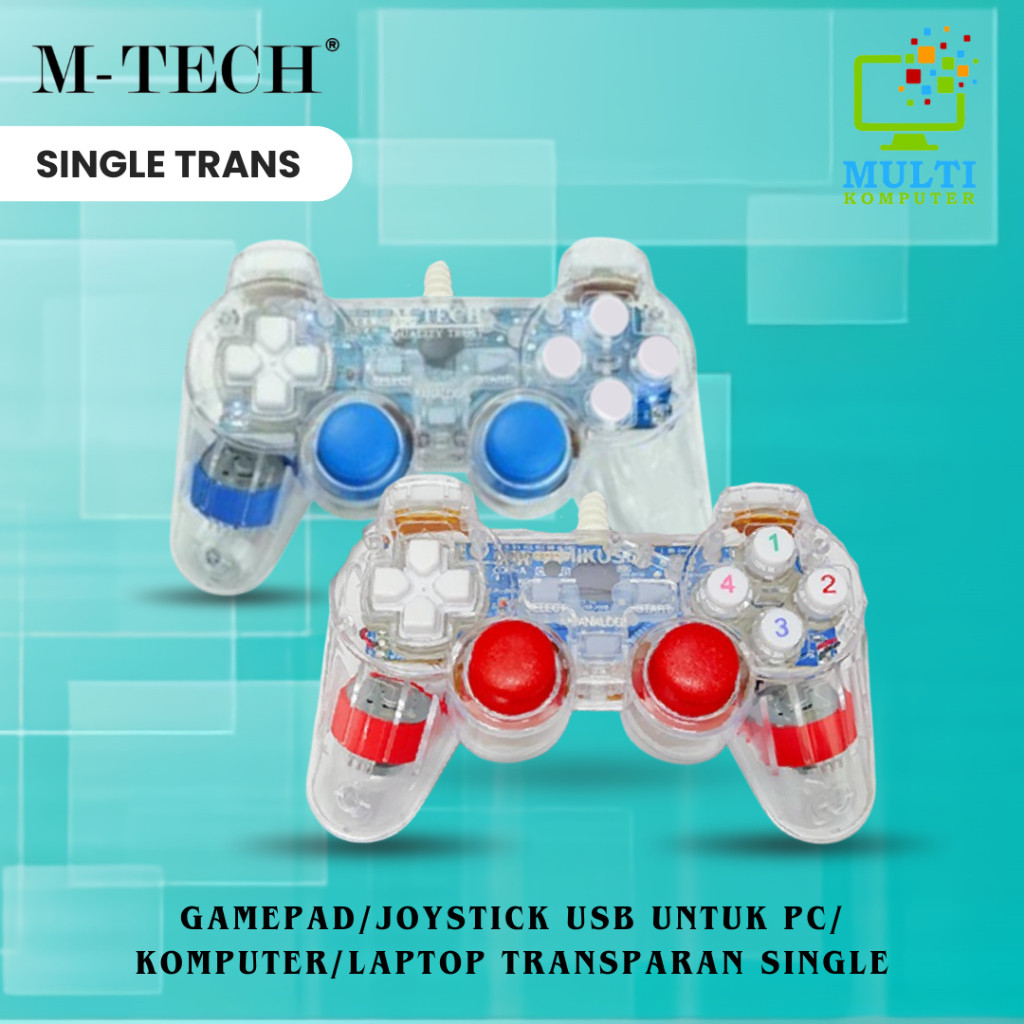 Gamepad Transparan USB Getar Ergonomis