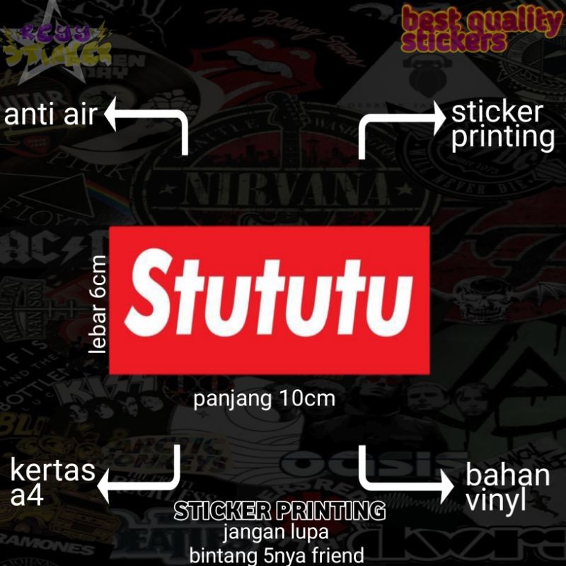 Stiker Printing Anti Air Stututu