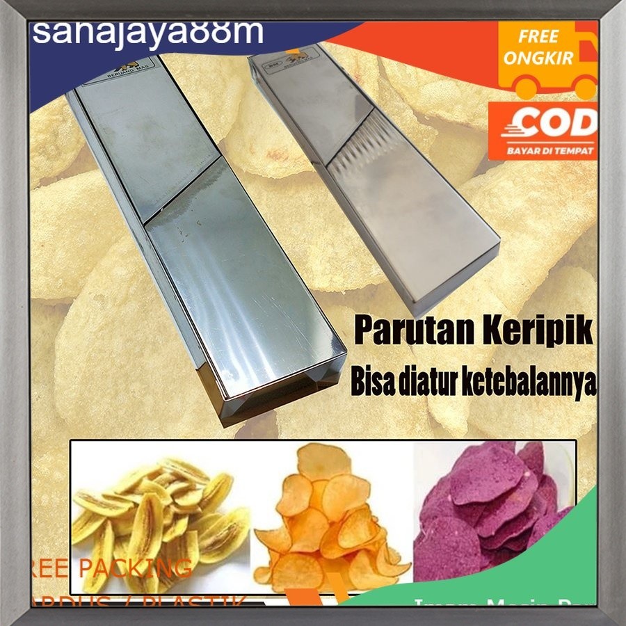 [RO] Parutan Keripik Kentang Singkong Stainless / Alat Pemotong Pasah Serbaguna Kripik Pisang Lurus 