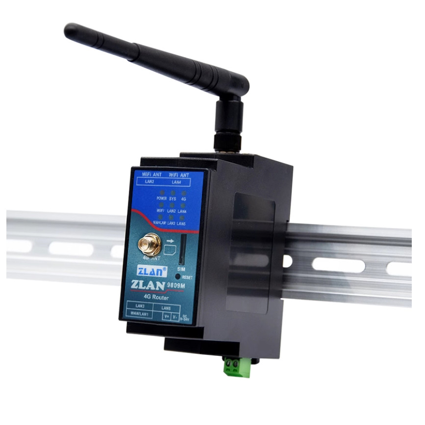 ZLAN9809M Industrial 4G LTE Modem WIFI Router nRail