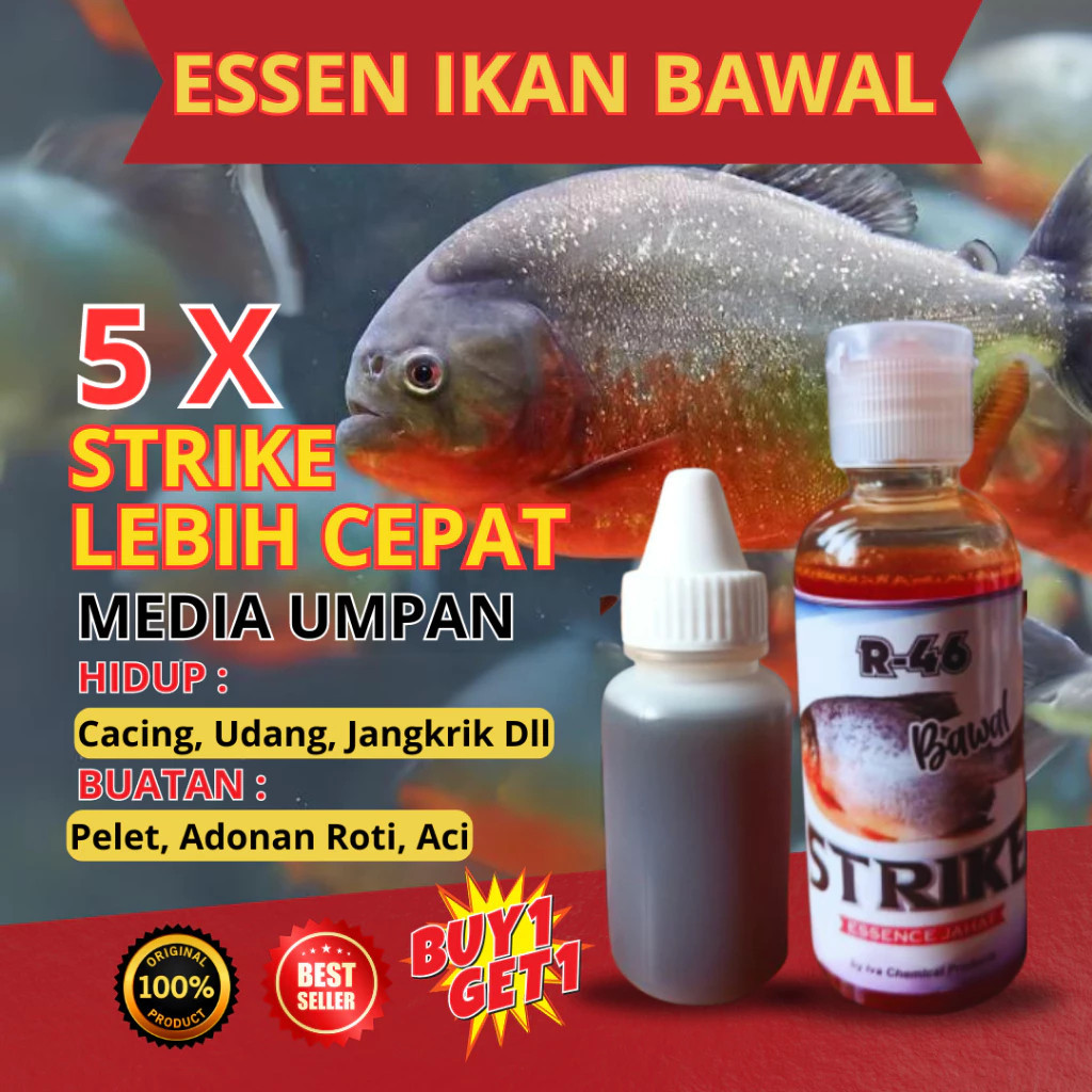 Essen Ikan Bawal Kolam Harian & Lomba - R46 Strike 5X Lebih Jitu | Pelet & Cacing 65ML