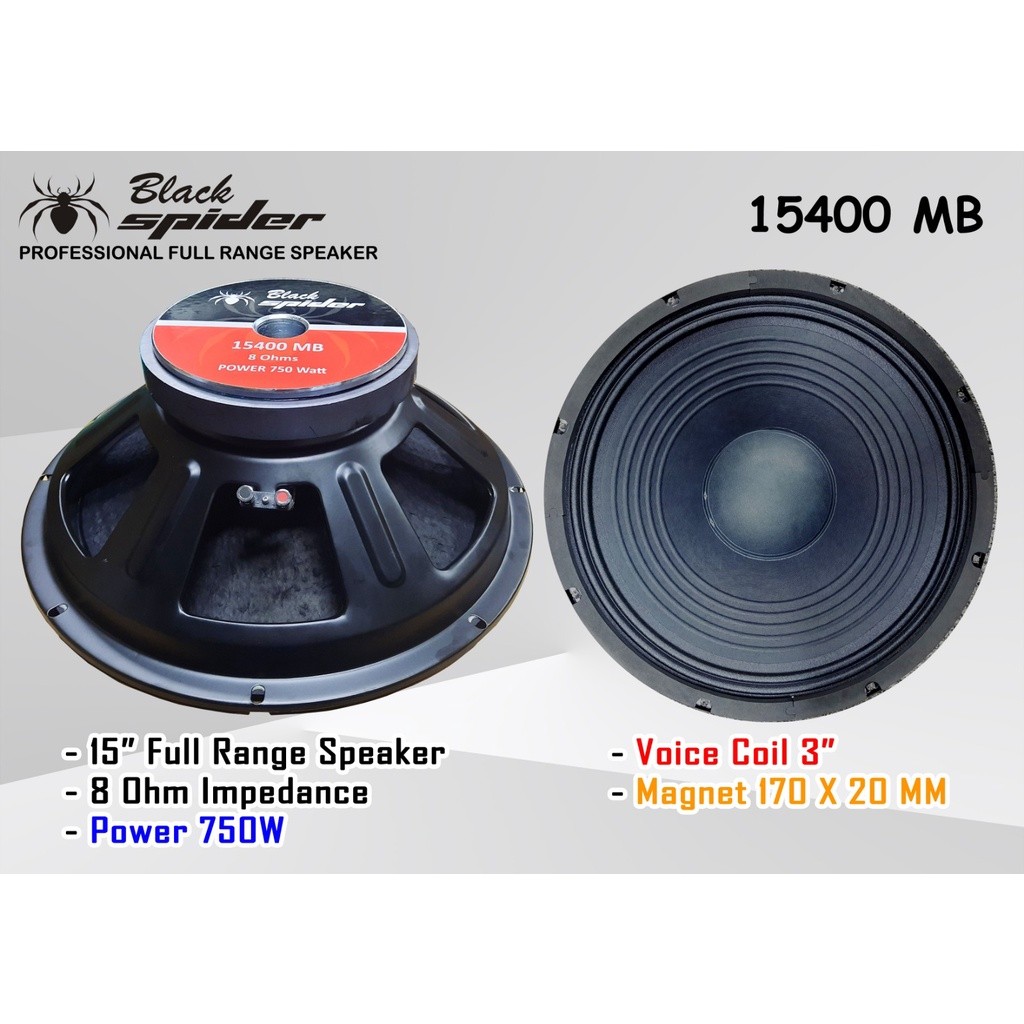 Speaker Komponen Black Spider 15400MB 15In 15400-MB Blackspider 15400M