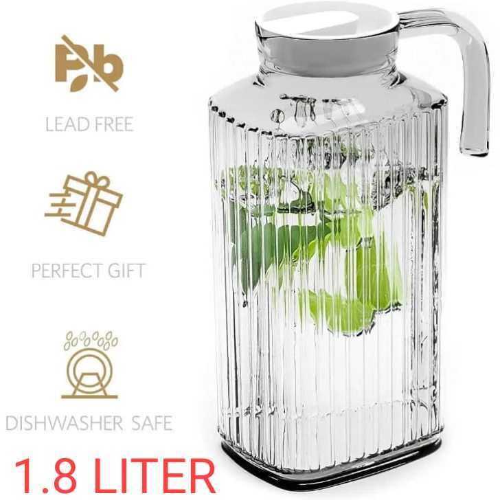 Ayumi Shop - TEKO AIR MINUM KACA 1,6 LITER/TEKO PITCHER TEKO MINYAK KACA 1600 ML