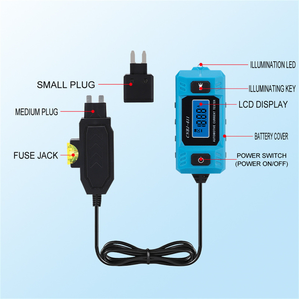 CNBJ611 Automotive Fuse Current Tester Car Leakage Analyzer Fault Tester Automotive Fuse Current Tes