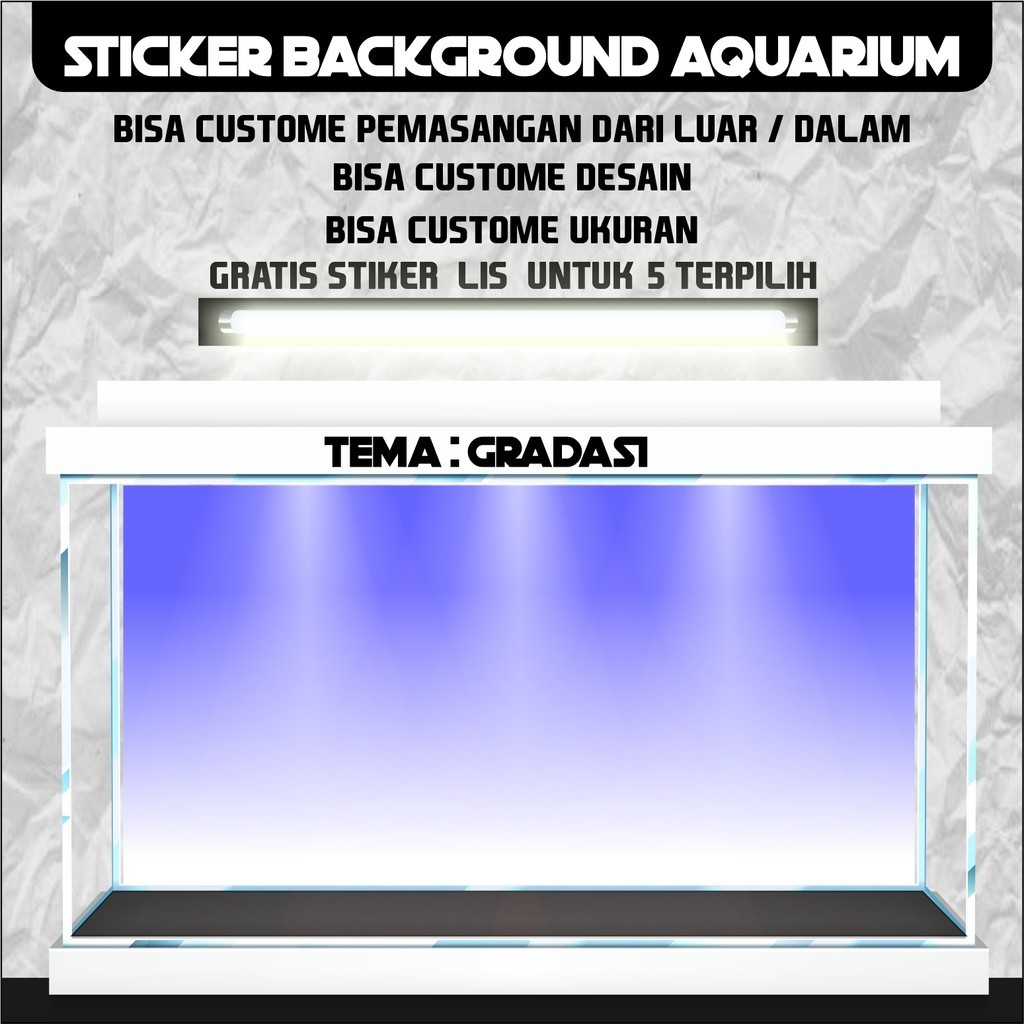 sticker wallpaper background aquarium belakang 3d tema gambar gradasi 3d