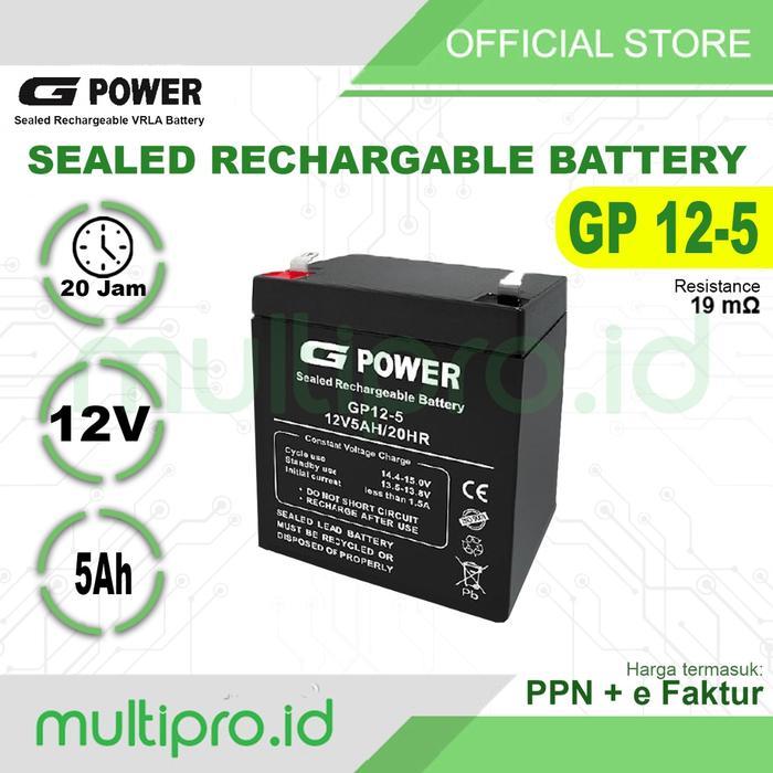 BATERAI AKI UPS G-POWER 12V 5AH GP12-5