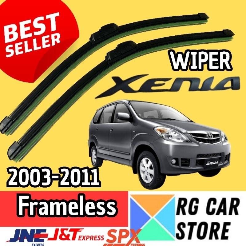 Wiper Kaca Mobil Daihatsu Xenia 2003-2011 Frameless Merek Flatmoon Original