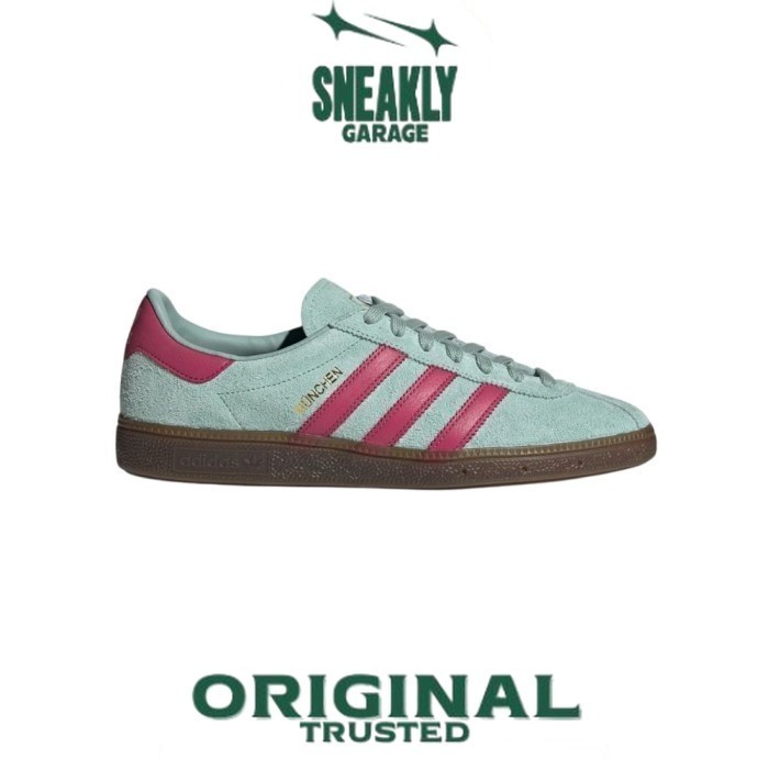 Sepatu Adidas Munchen Hazy Tosca Pink  Sneakers Unisex