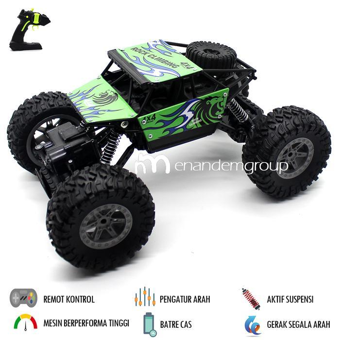 Mainan Mobil Remot Kontrol RC Offroad Climbing Rock Crawler 1:16 Besar - Hijau by Allshopibamz